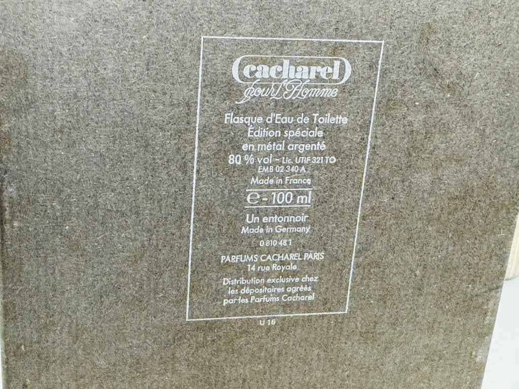 Profumo Vintage Cacharel Pour Homme Edt 100 Ml Edition Speciale Silver Splash Uomo For Men