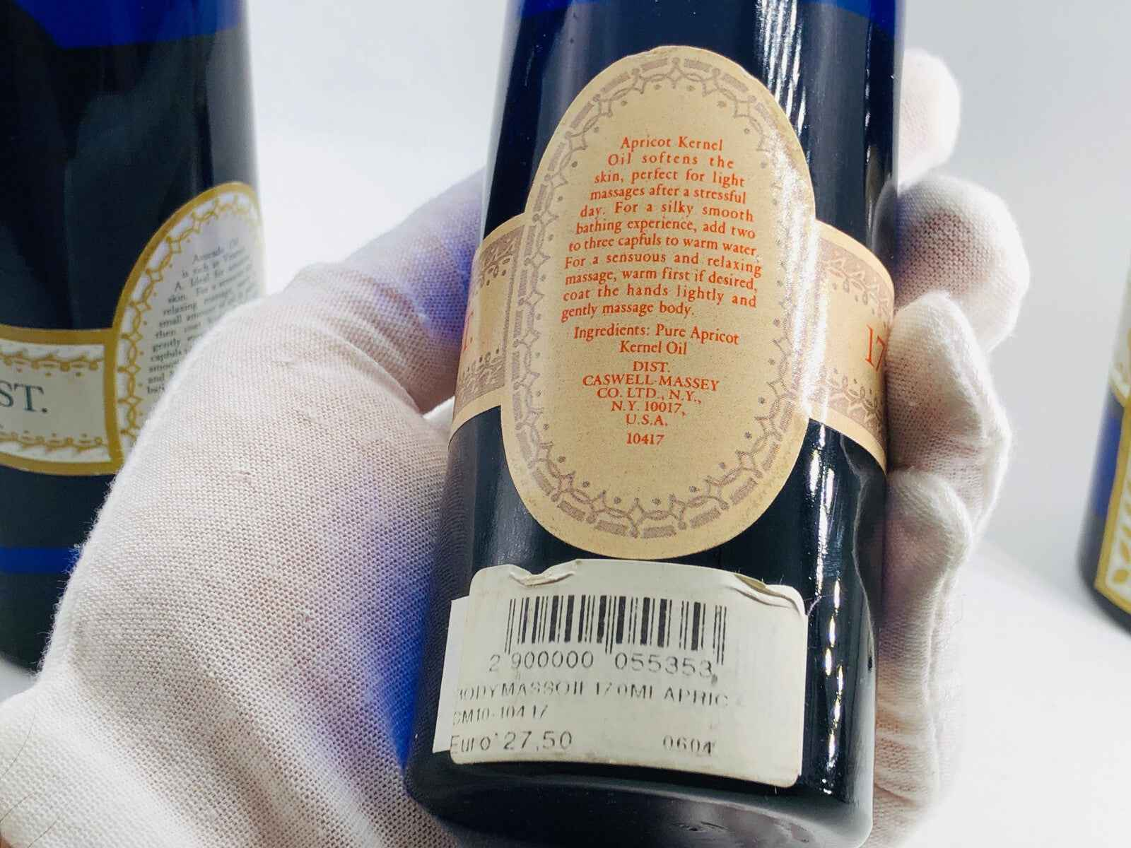 3X CASWELL MASSEY OLIO MASSAGGIO 170 ML EDT AVOCADO SEMI ALBICOCCA 3 PEZZI