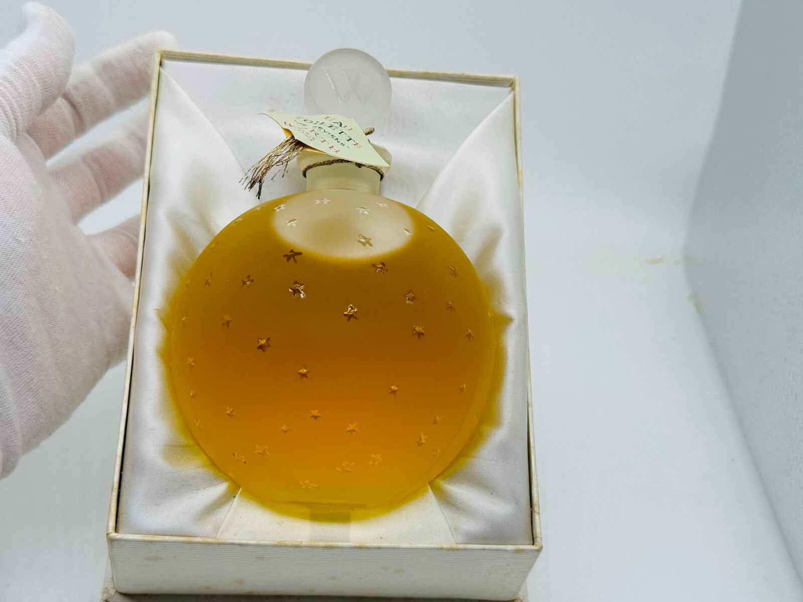 350 ml WORTH JE REVIENS VINTAGE profumo donna splash LALIQUE 1966 damaged box