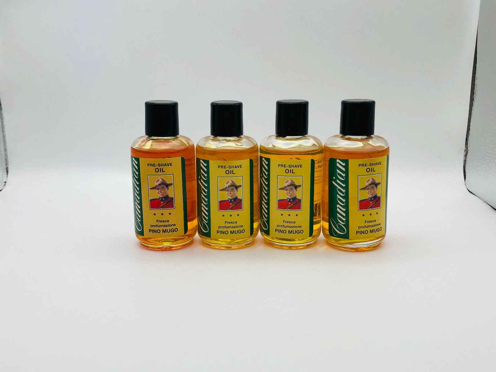 STOCK 4 pezzi CANADIAN PINO MUGO PRE SHAVE OIL VINTAGE OLIO PRE BARBA 50 ml WET
