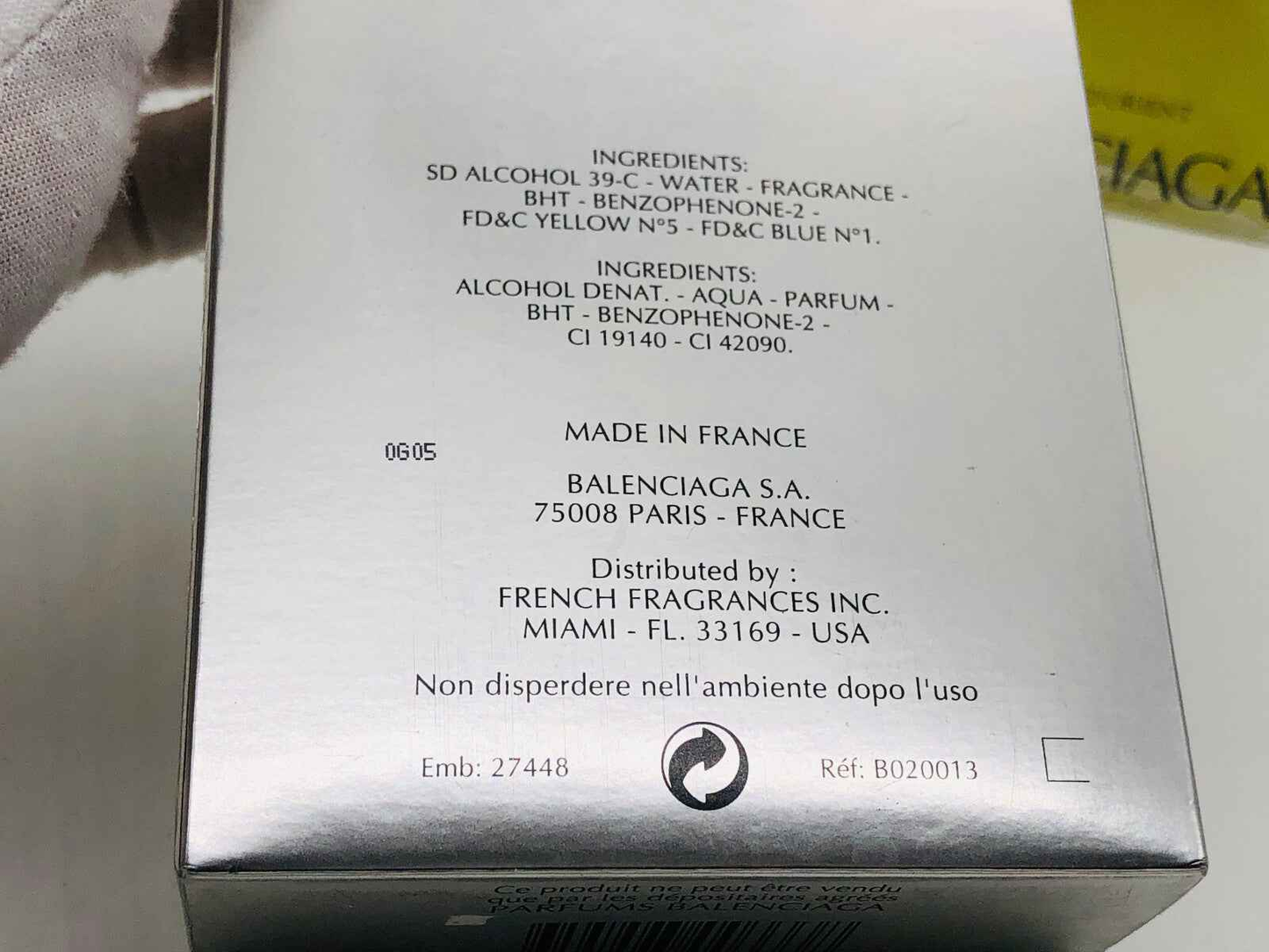 BALENCIAGA CRISTOBAL Orient Cologne 200 ml vintage profumo Pour Homme edc splash
