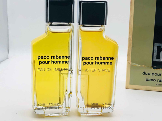 PROFUMO PACO RABANNE DUO pour homme VINTAGE 50 ml EDT + AFTER SHAVE DOPOBARBA
