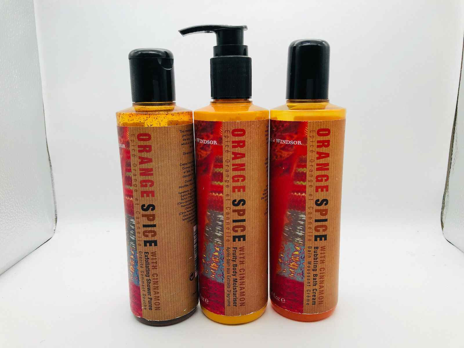 3x WOODS OF WINDSOR orange spice body exfoliator shower puree ARANCIA CANNELLA