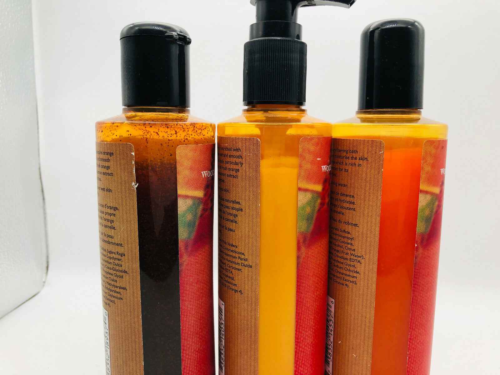3x WOODS OF WINDSOR orange spice body exfoliator shower puree ARANCIA CANNELLA