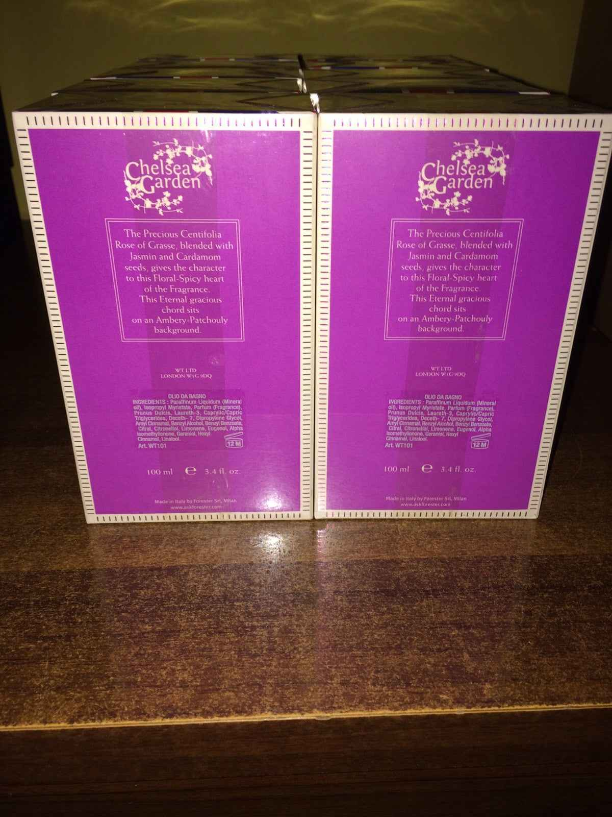 STOCK 10X Bath Oil Washington Tremlett CHELSEA GARDEN 100ml Olio Bagno Lotto