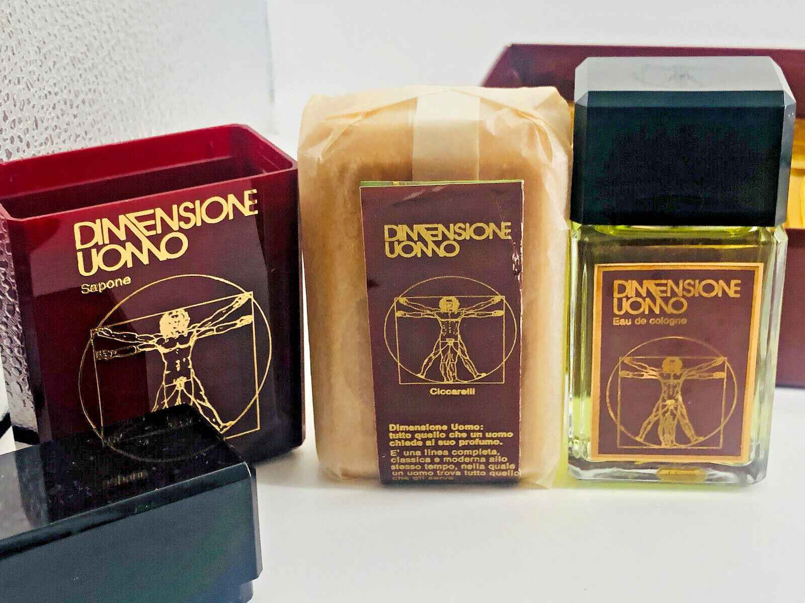 DIMENSIONE UOMO Set Profumo Vintage edc 50 ml soap fermacravatta DAMAGED BOX