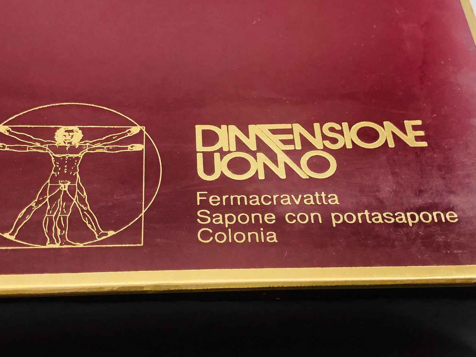 DIMENSIONE UOMO Set Profumo Vintage edc 50 ml soap fermacravatta DAMAGED BOX