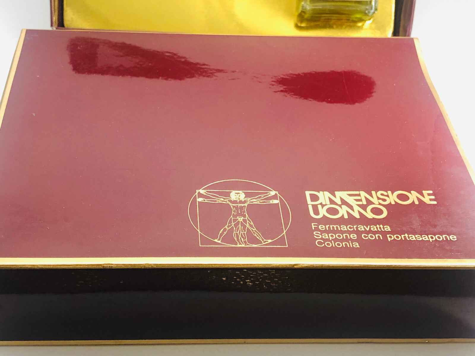 DIMENSIONE UOMO Set Profumo Vintage edc 50 ml soap fermacravatta DAMAGED BOX