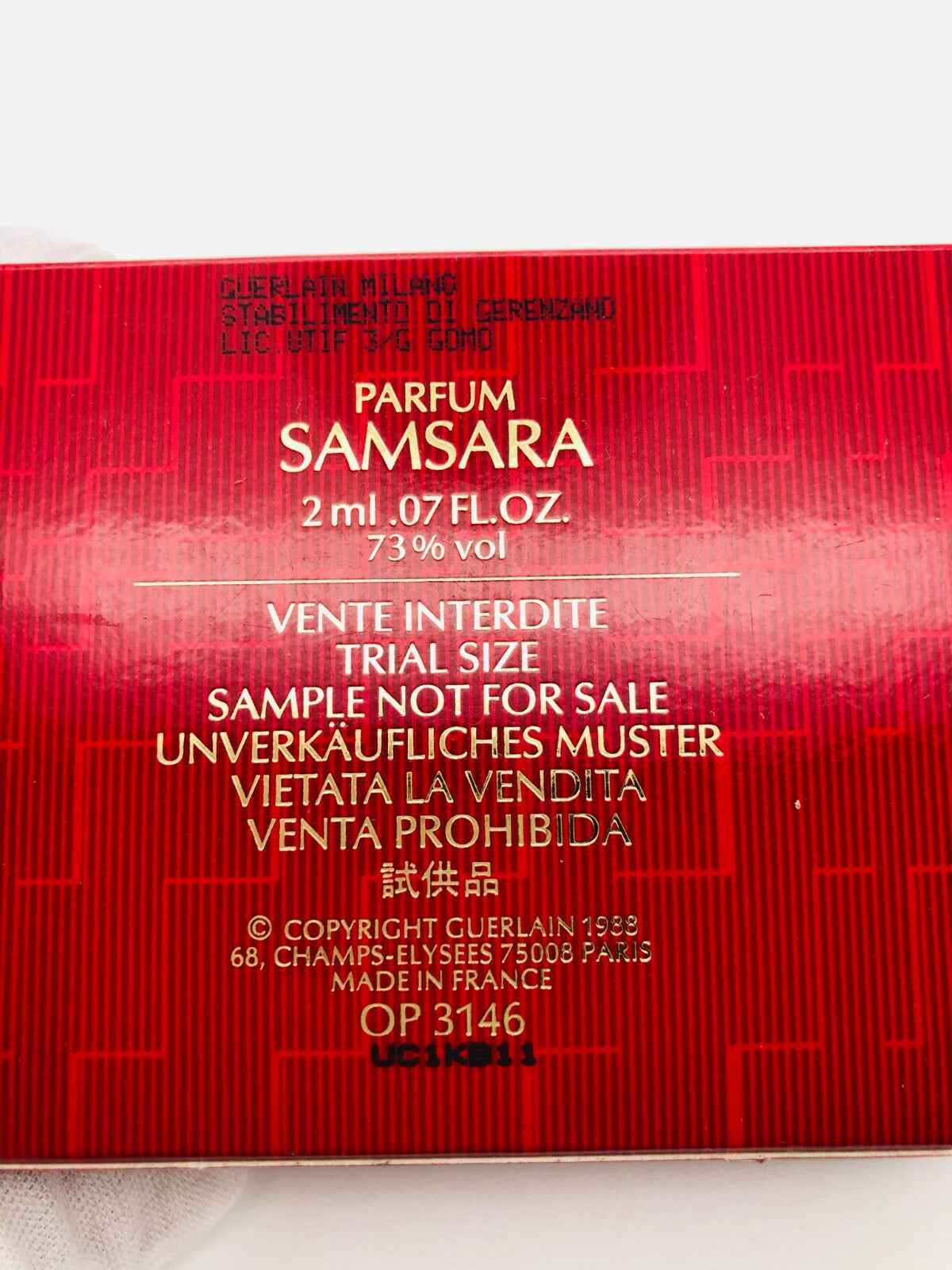 MIGNON GUERLAIN SAMSARA PROFUMO VINTAGE PARFUM EXTRAIT 2ml + book livre donna