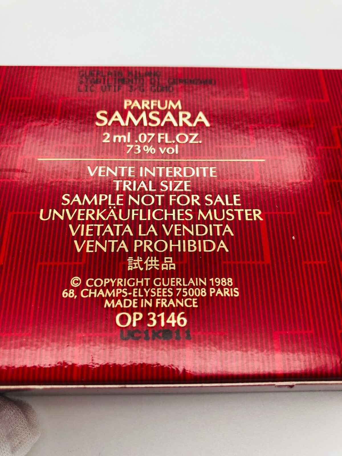 MIGNON GUERLAIN SAMSARA PROFUMO VINTAGE PARFUM EXTRAIT 2ml + book livre donna