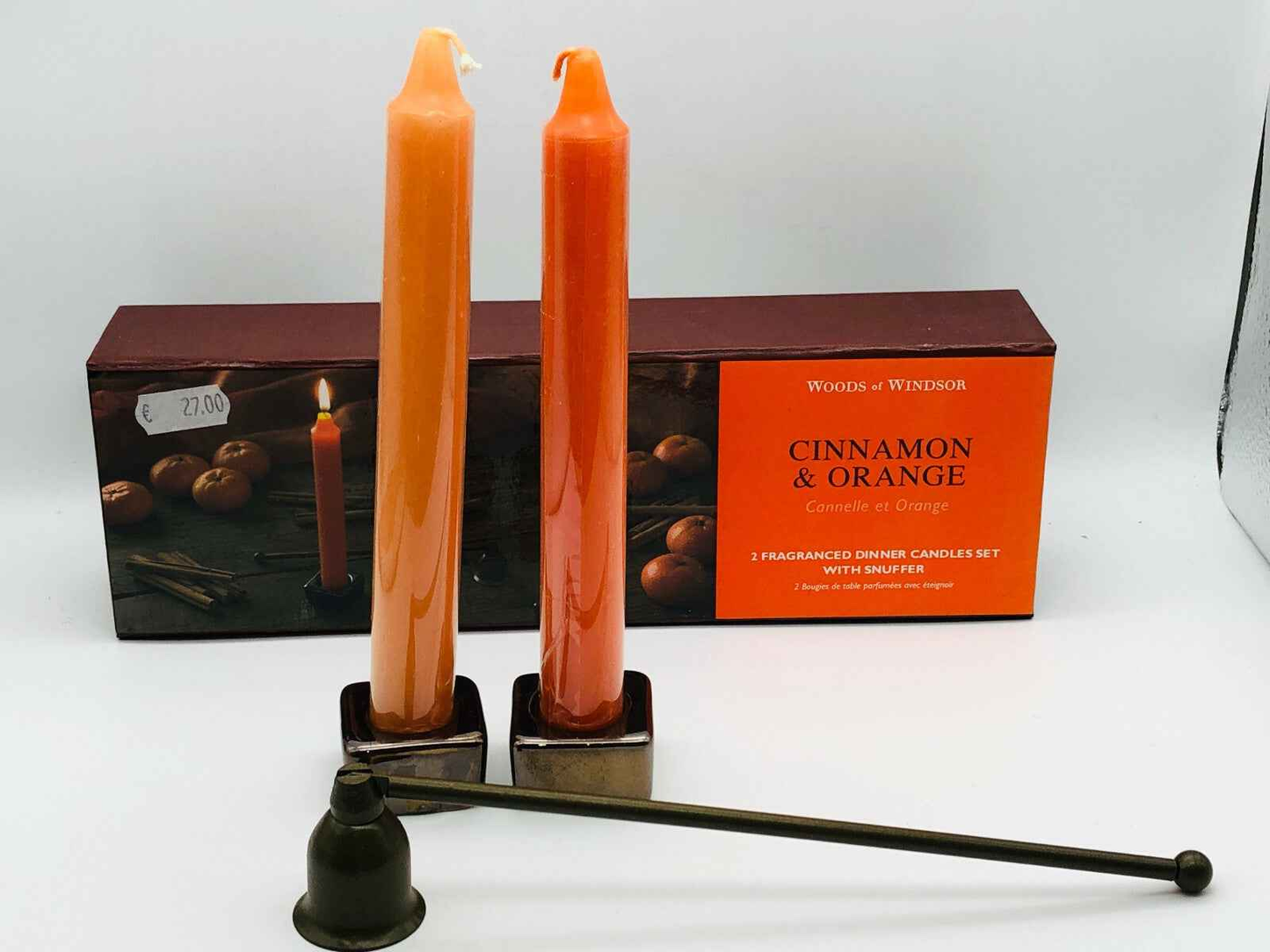 CANDELA WOODS OF WINDSOR CINNAMON ORANGE ARANCIA CANNELLA BOUGIE CANDLE PARFUME