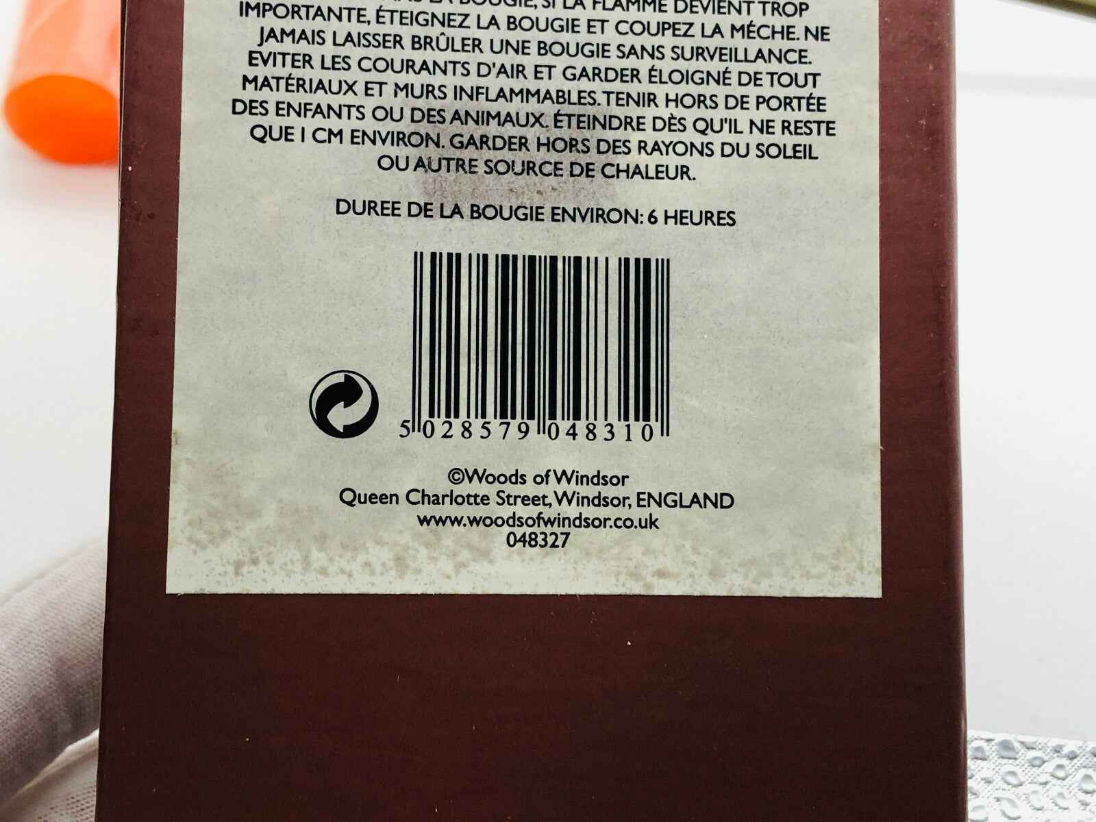 CANDELA WOODS OF WINDSOR CINNAMON ORANGE ARANCIA CANNELLA BOUGIE CANDLE PARFUME