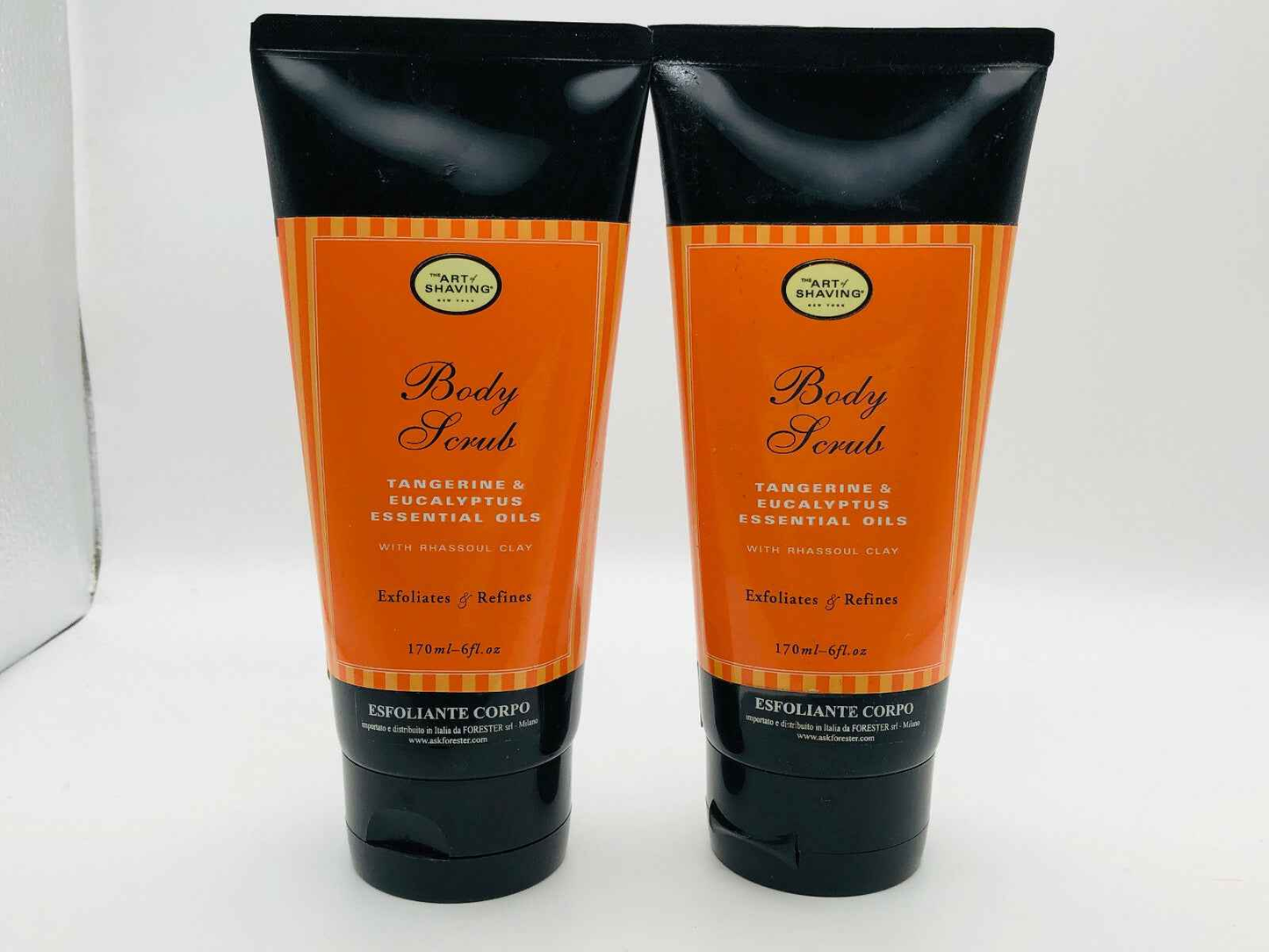 2 pezzi THE ART OF SHAVING Mandarino Body Scrub Eucalipto TAOS 170ml ESFOLIANTE