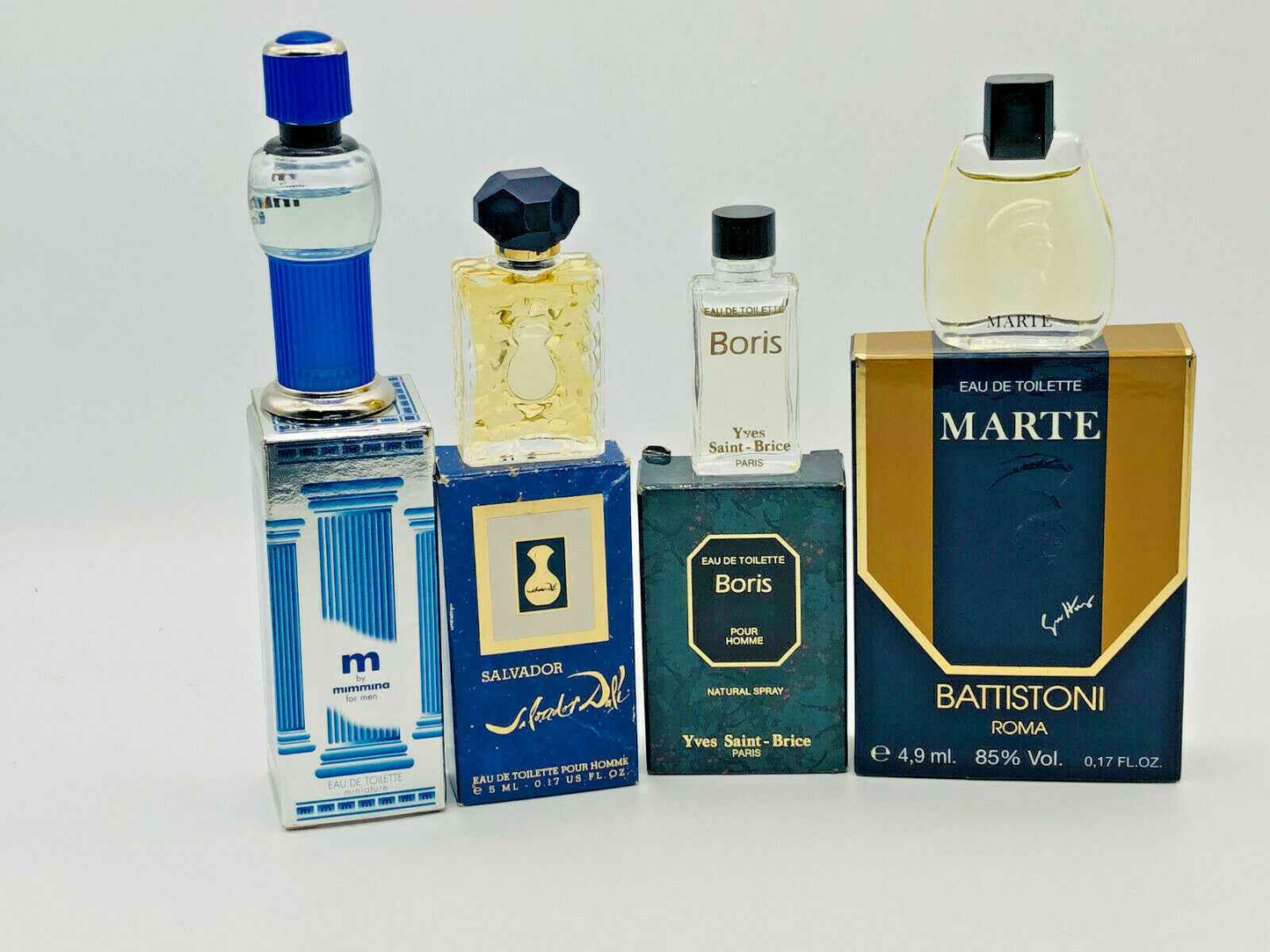 4X MIGNON UOMO POUR HOMME VINTAGE PROFUMO 5 ml EDT MIMMINA SALVADOR DALI BORIS