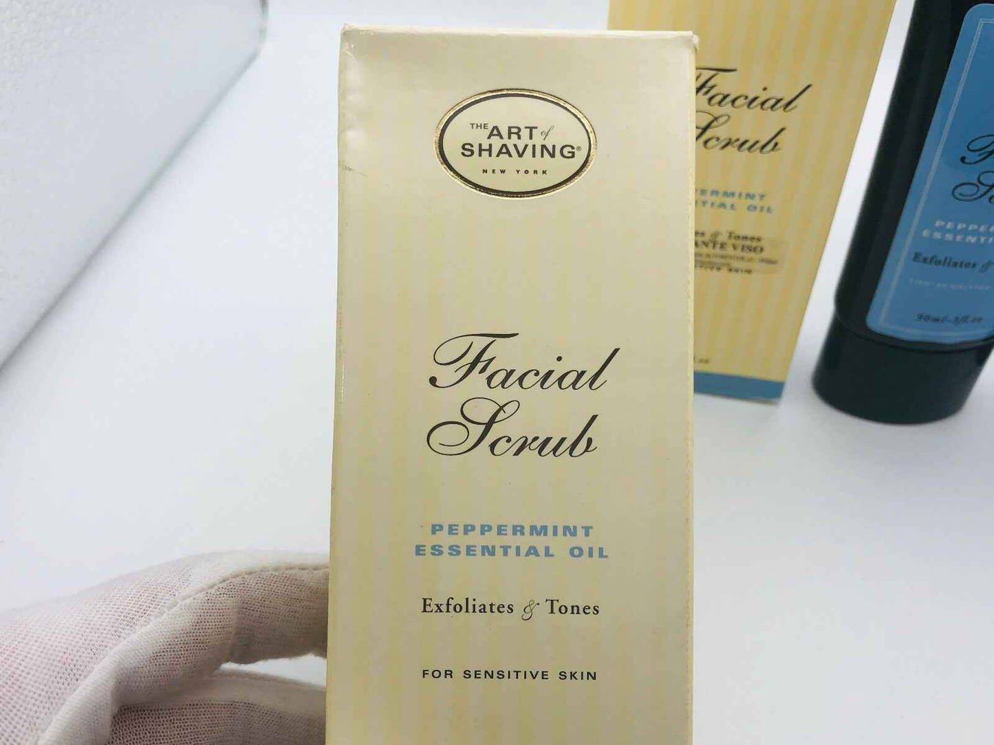 2 pezzi THE ART OF SHAVING FACIAL SCRUB 90 ml PEPPERMINT ESFOLIANTE VISO MENTA