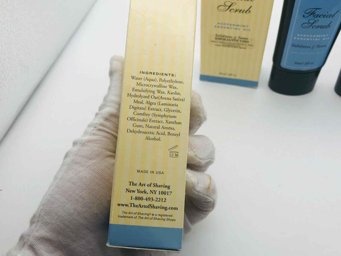 2 pezzi THE ART OF SHAVING FACIAL SCRUB 90 ml PEPPERMINT ESFOLIANTE VISO MENTA
