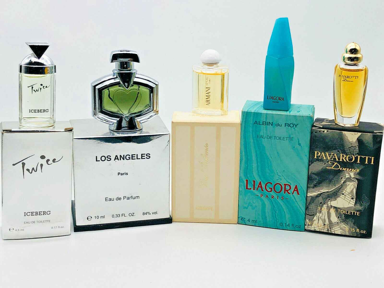 5X MIGNON DONNA VINTAGE PROFUMO EDT EDP ICEBERG ARMANI PAVAROTTI LOS ANGELES