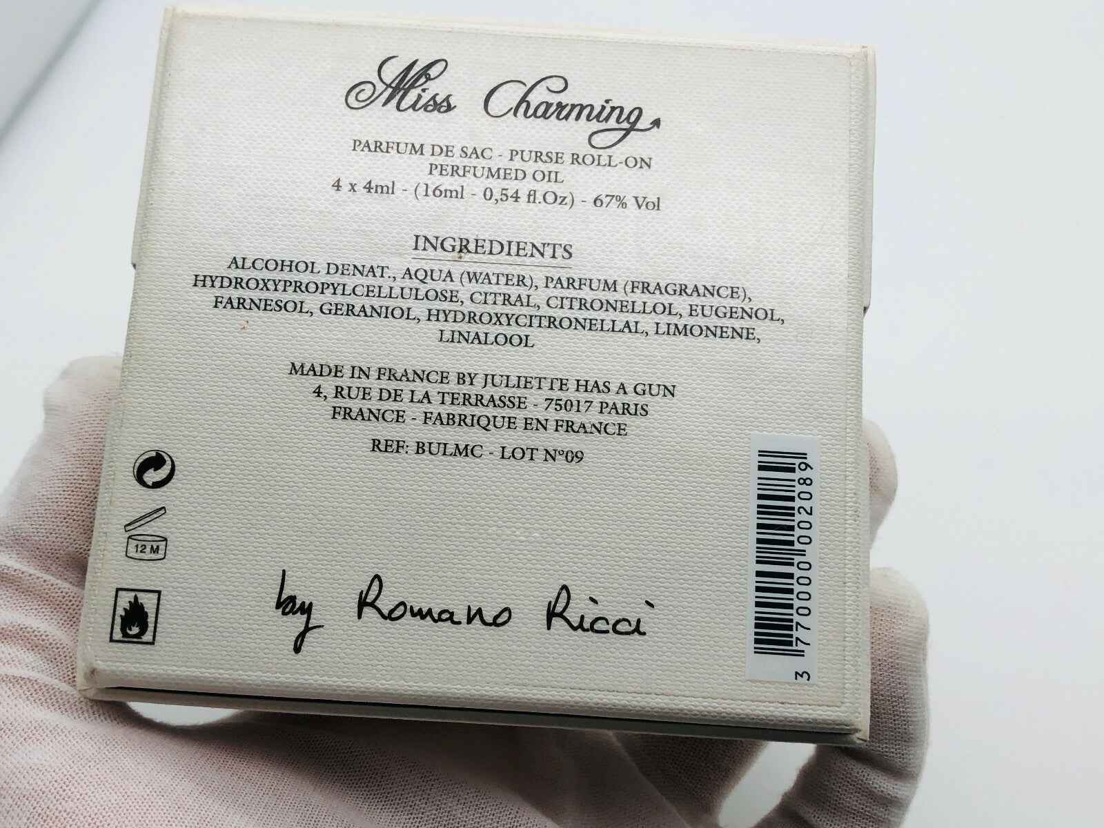 JULIETTE HAS A GUN MISS CHARMING PURSE BULLET CONCENTRATED OIL PROFUMO DE SAC