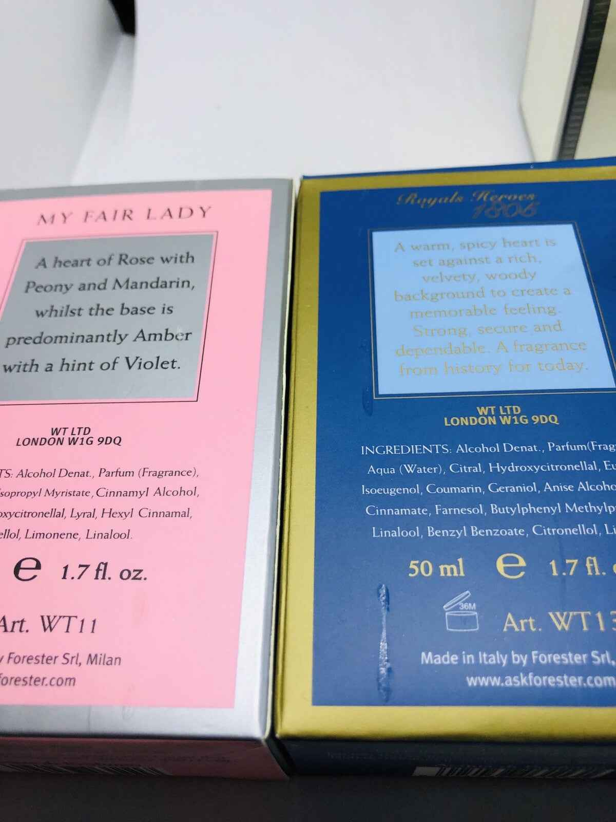 STOCK 3 PROFUMI WASHINGTON TREMLETT NEROLI ABSOLUTE FAIR LADY ROYALS HEROES 50ml