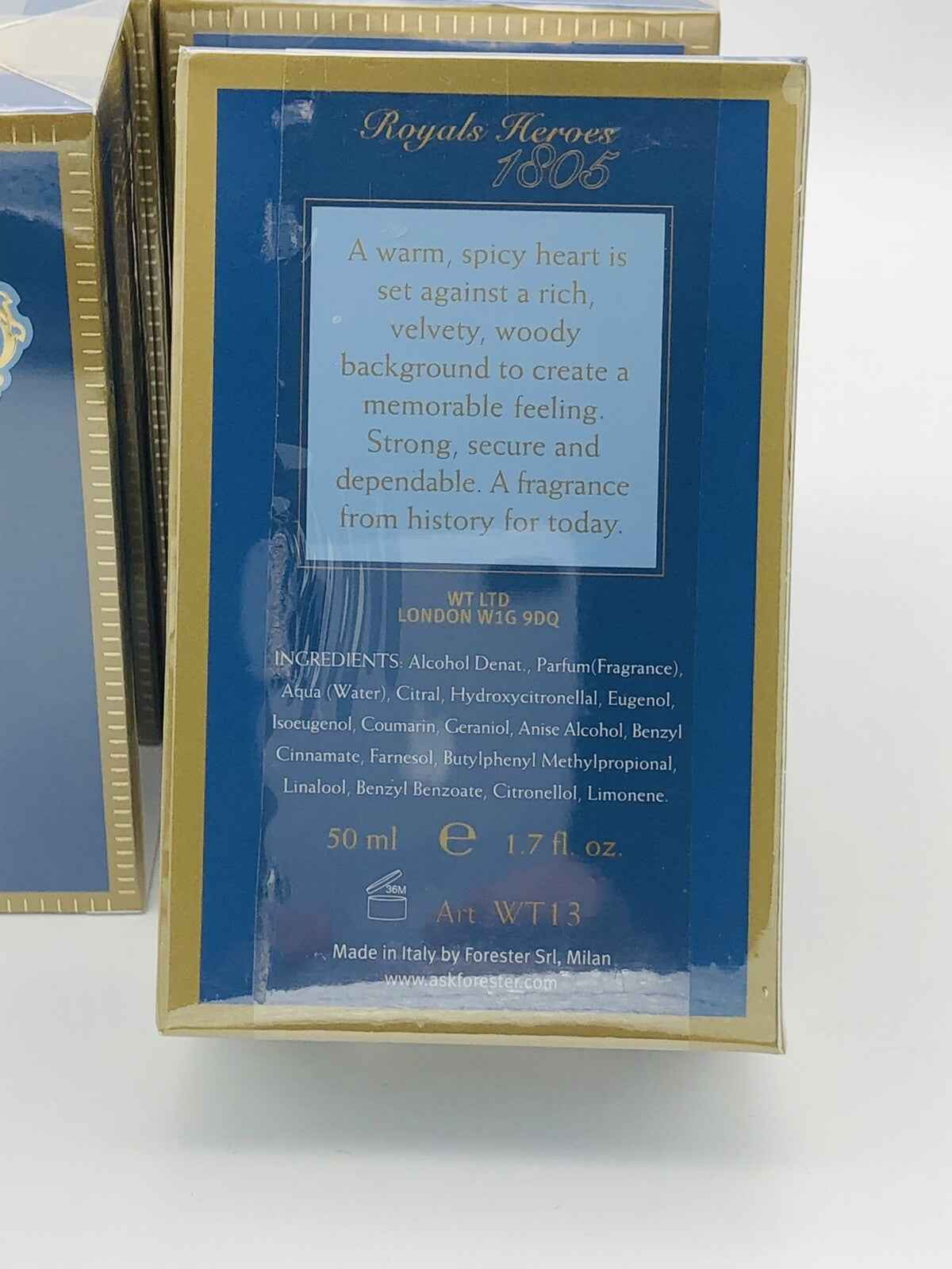 STOCK 6 Profumo Washington Tremlett ROYALS HEROES 50ml Edt Spray Vintage Nicchia