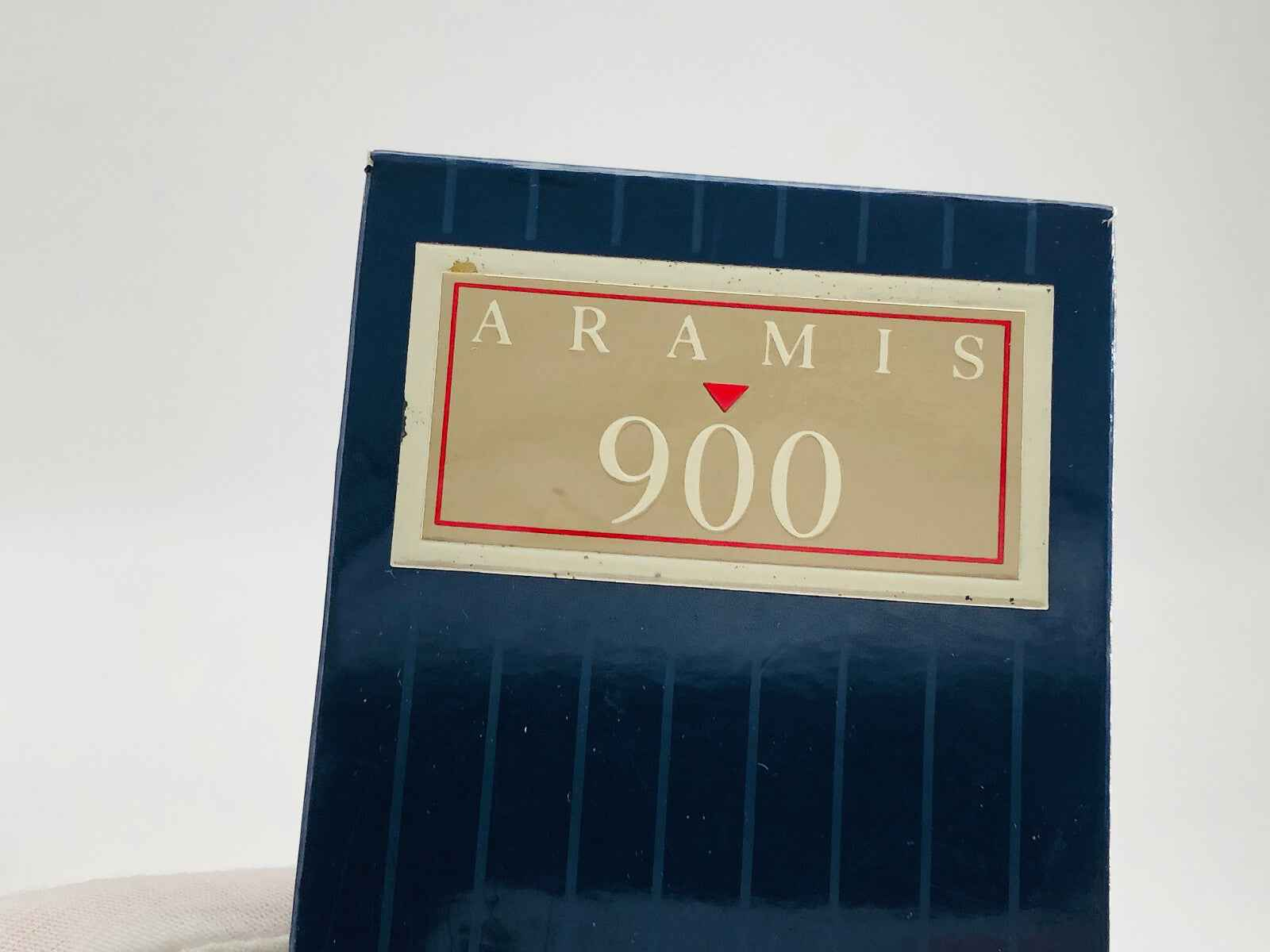 Scatola del profumo Aramis 900 Herbal Vintage, elegante design vintage in blu scuro