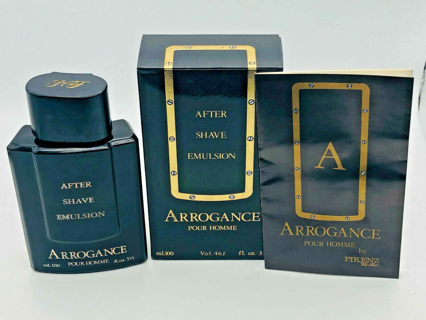 Emulsione dopobarba Arrogance Pour Homme da 100 ml con confezione elegante e istruzioni
