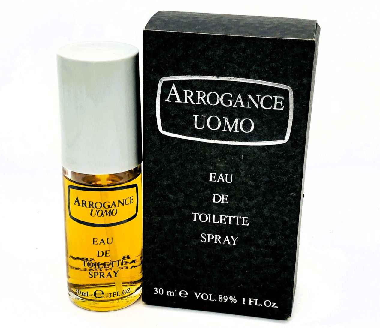 Profumo Arrogance Uomo Vintage in flacone da 30 ml con confezione elegante e design classico