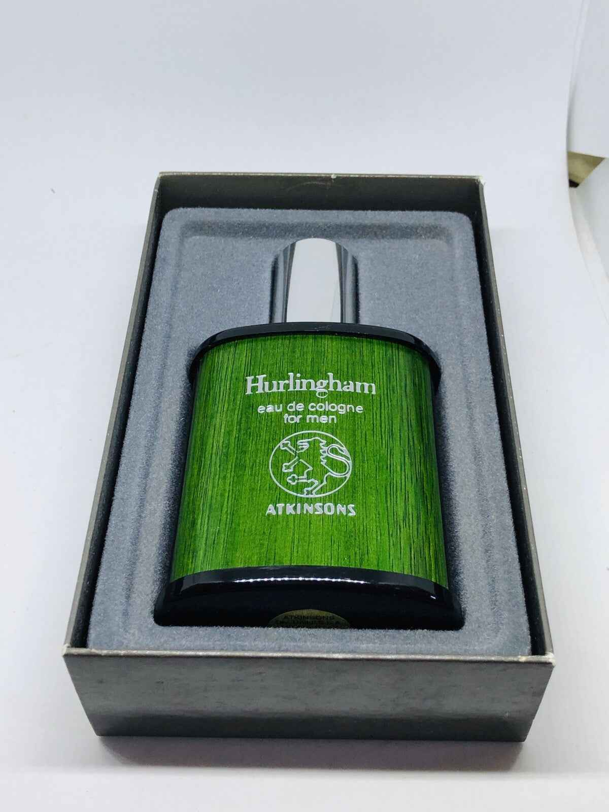 Atkinsons Hurlingham Vintage eau de cologne for men in a green bottle with elegant packaging