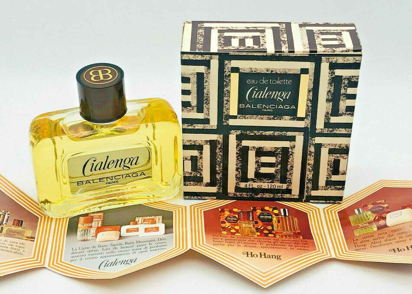 Profumo Balenciaga Cialenga Vintage in flacone con confezione elegante e brochure informativa