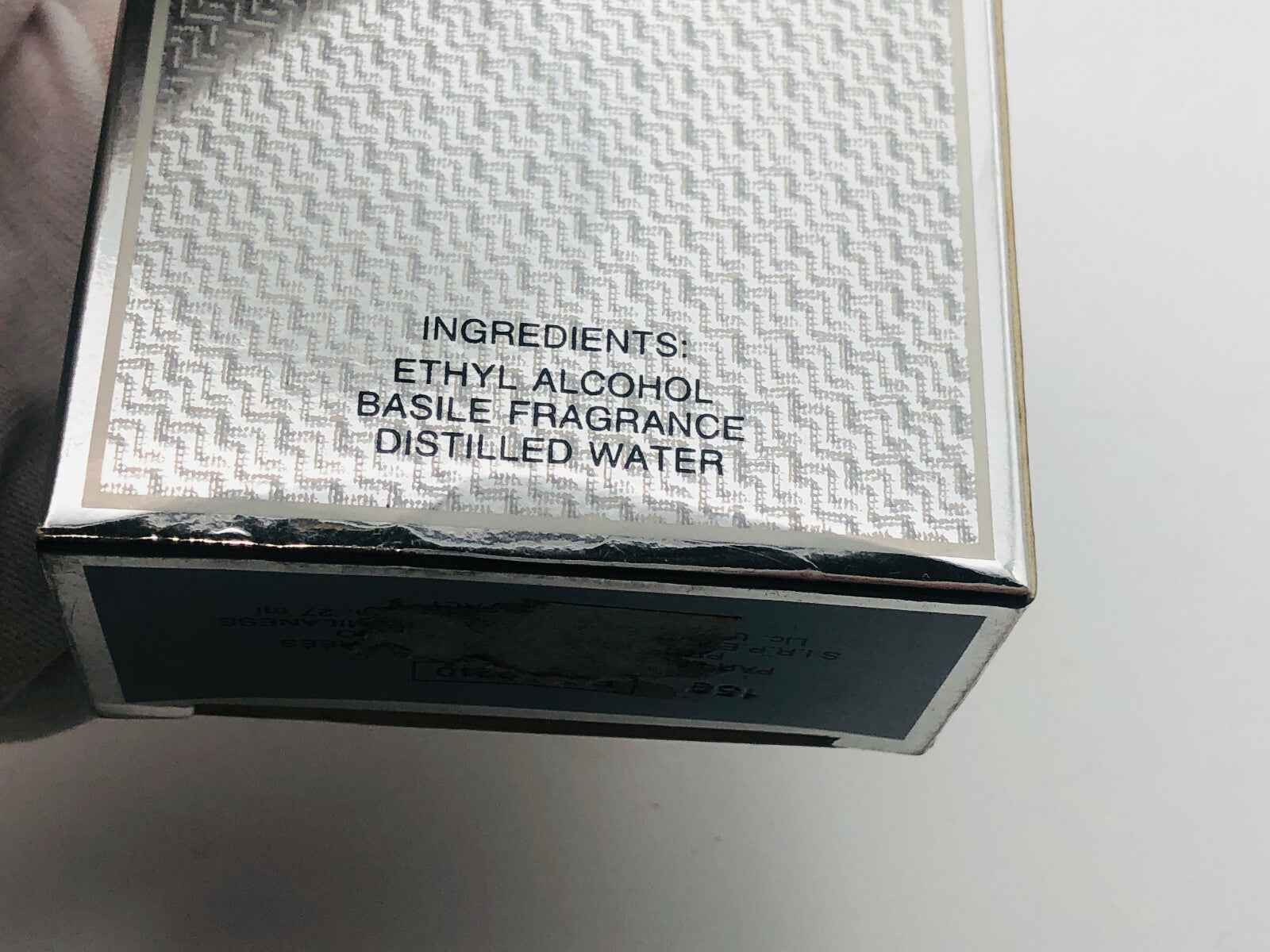 Ingredienti del Profumo Basile Argento Vintage con alcol etilico e acqua distillata