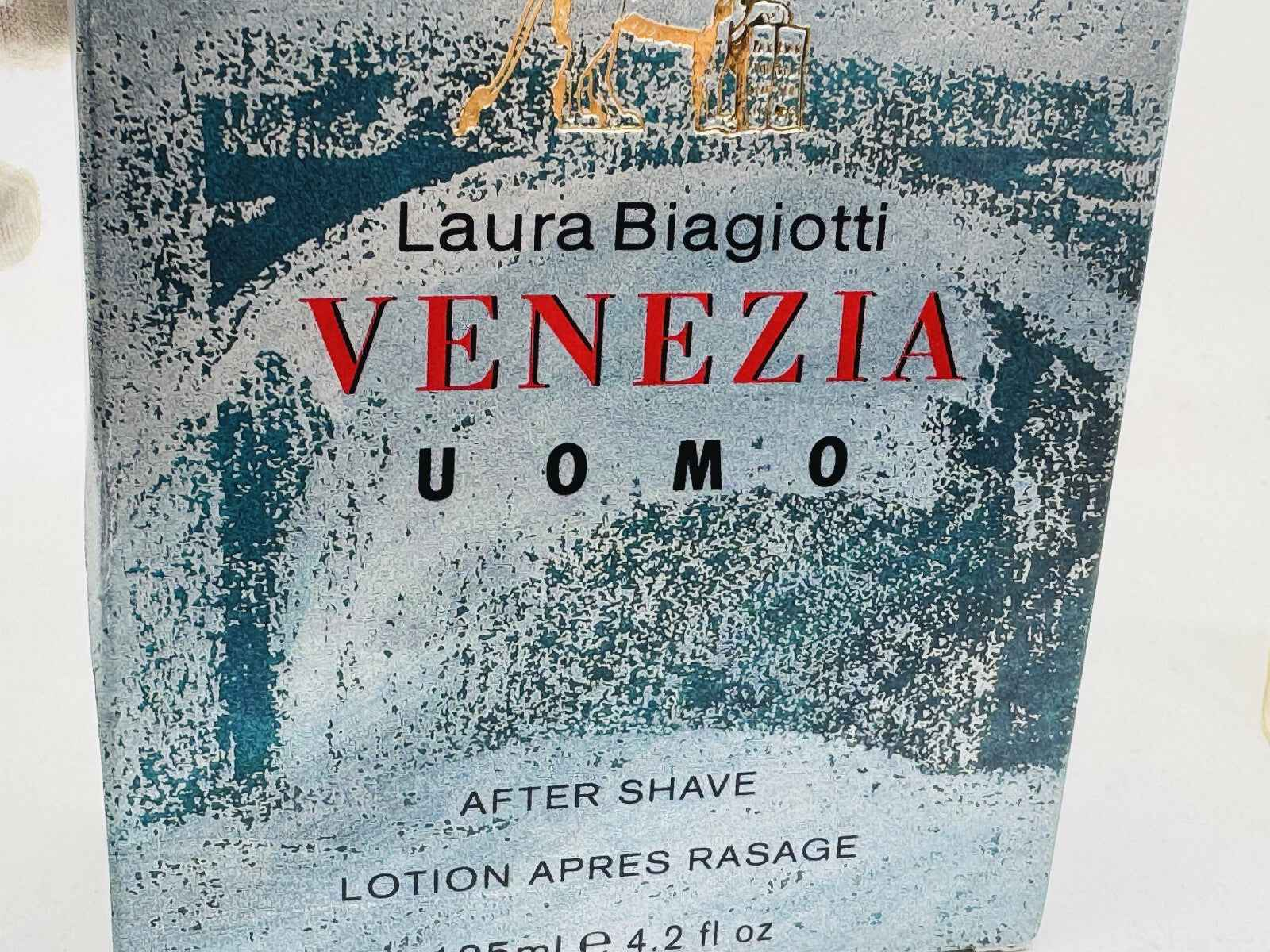 Flacone di lozione dopobarba Laura Biagiotti Venezia Uomo Vintage con etichetta classica