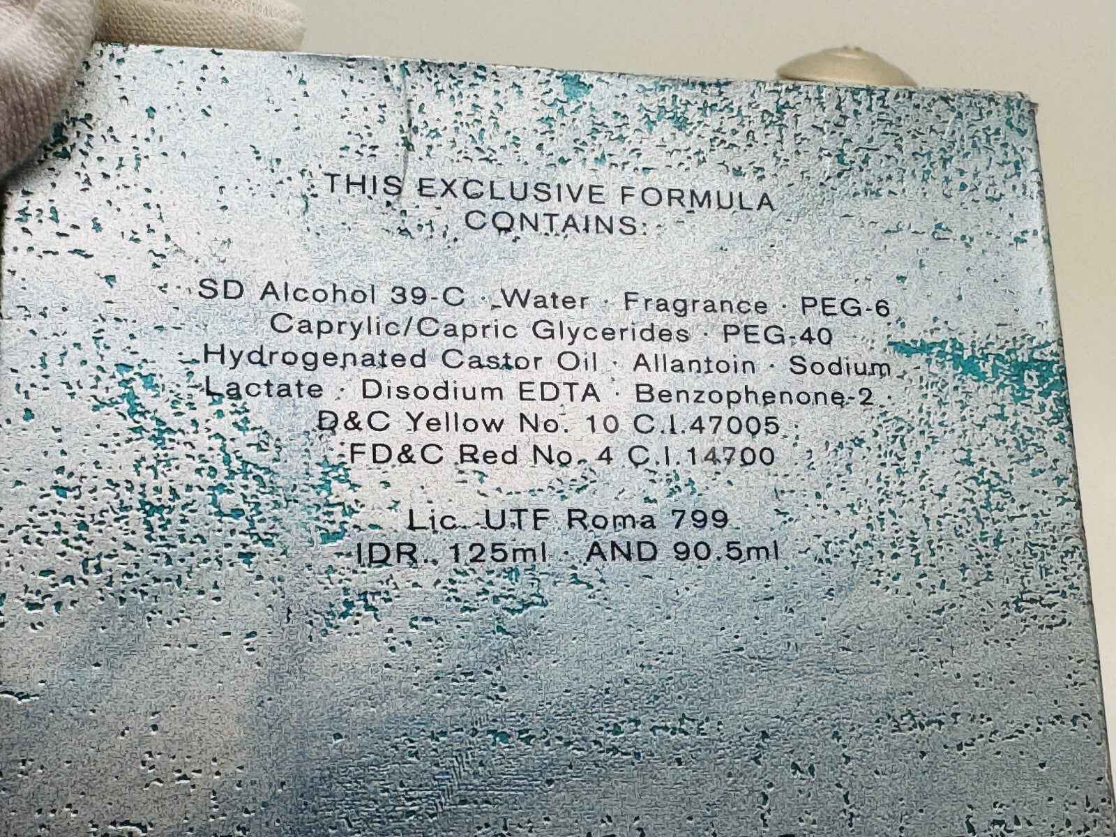 Etichetta del prodotto Biagiotti Venezia Uomo Vintage con formula esclusiva e ingredienti elencati