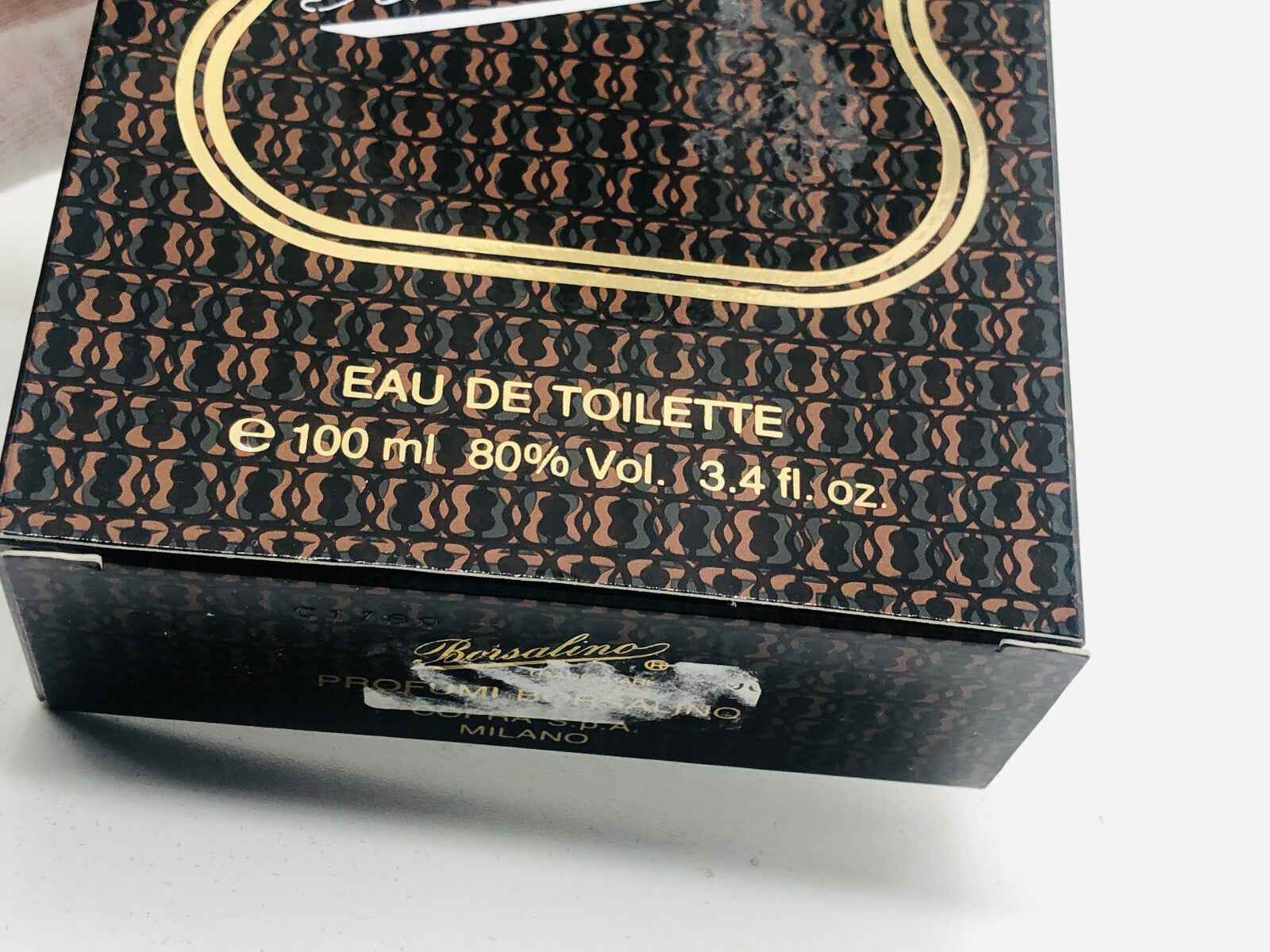 Confezione elegante di profumo Borsalino pour homme da 100 ml in scatola raffinata