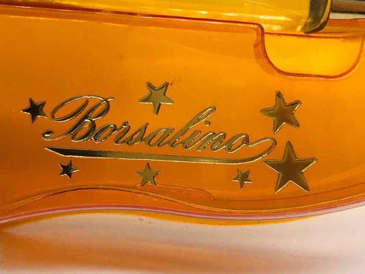 Flacone di profumo Borsalino Vintage con dettagli dorati e stelle sul design elegante