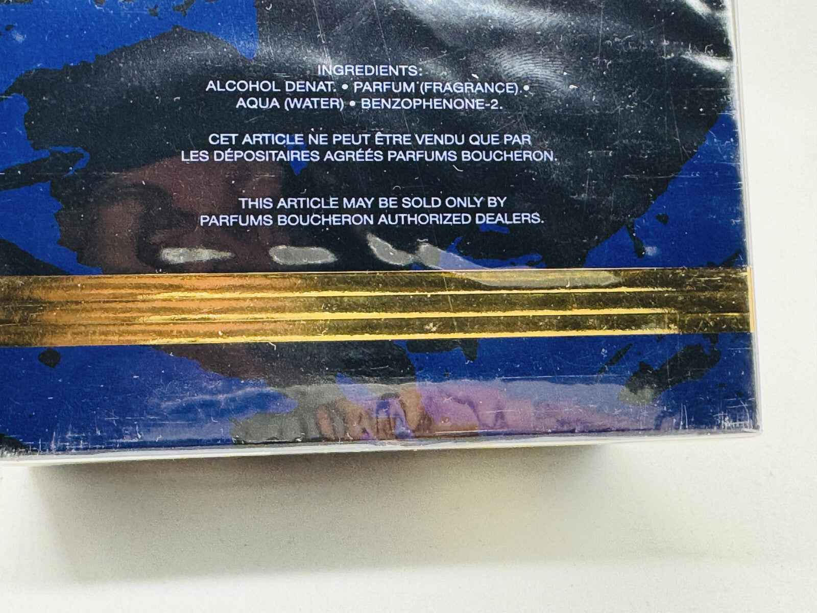 Scatola di profumo Boucheron Donna Vintage con ingredienti stampati sul retro