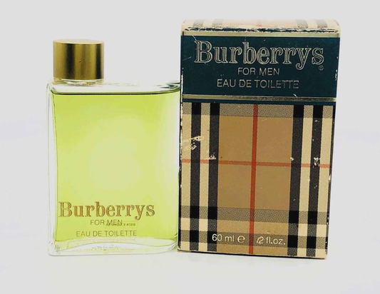 Eau de Toilette Burberrys For Men Vintage in flacone da 60 ml con scatola iconica plaid