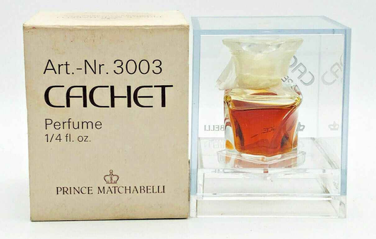 Profumo Cachet Prince Matchabelli in flacone elegante con scatola originale da 1/4 oz