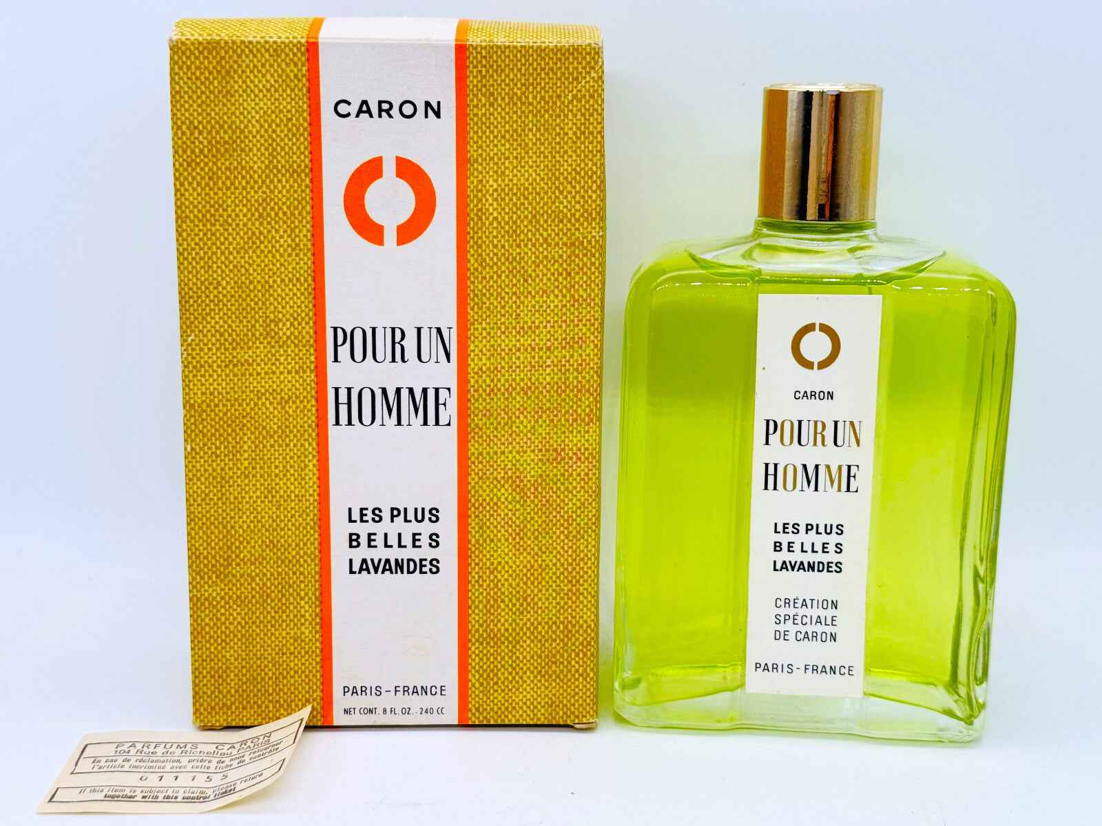 Profumo Caron Pour Un Homme con note fresche di lavanda, elegante flacone verde e confezione in cartone