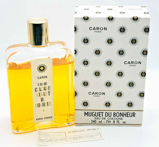 Profumo Vintage Caron Muguet du Bonheur in flacone con confezione elegante da 240 ml
