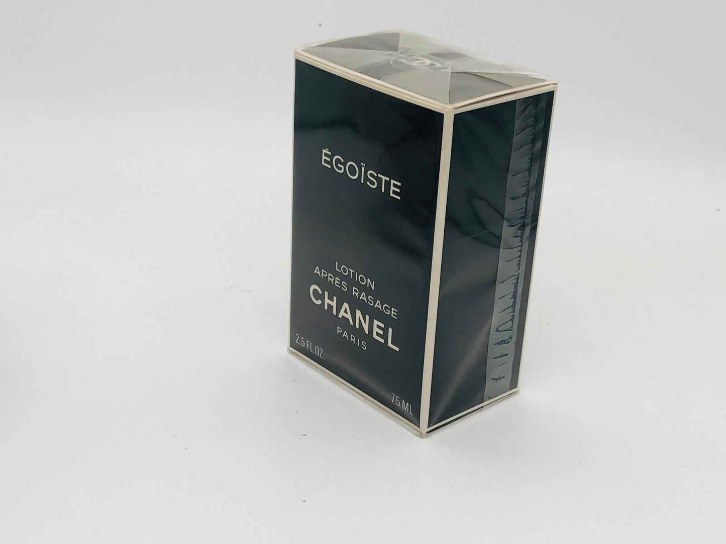 Packaging di Vintage Chanel Egoiste Lozione Dopo Rasatura da 75ml con design elegante