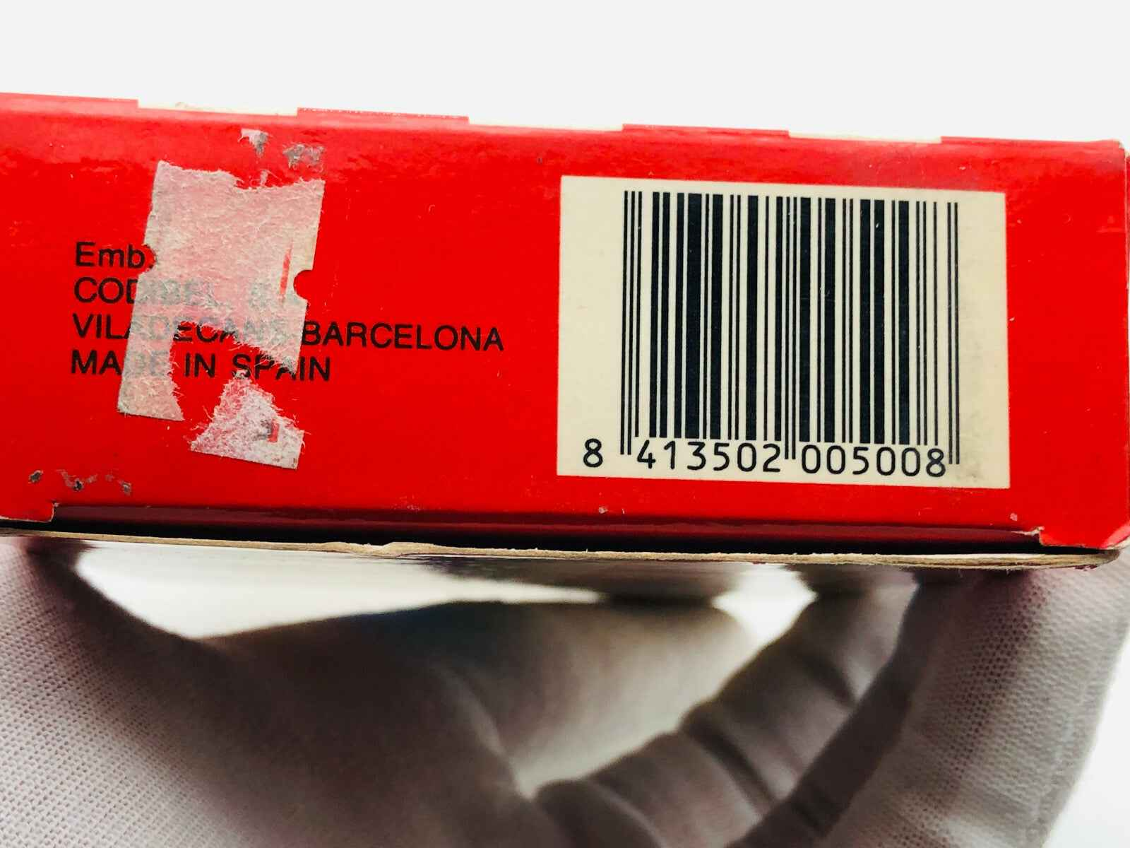 Scatola del profumo Codibel Vintage con etichetta e codice a barre sul retro