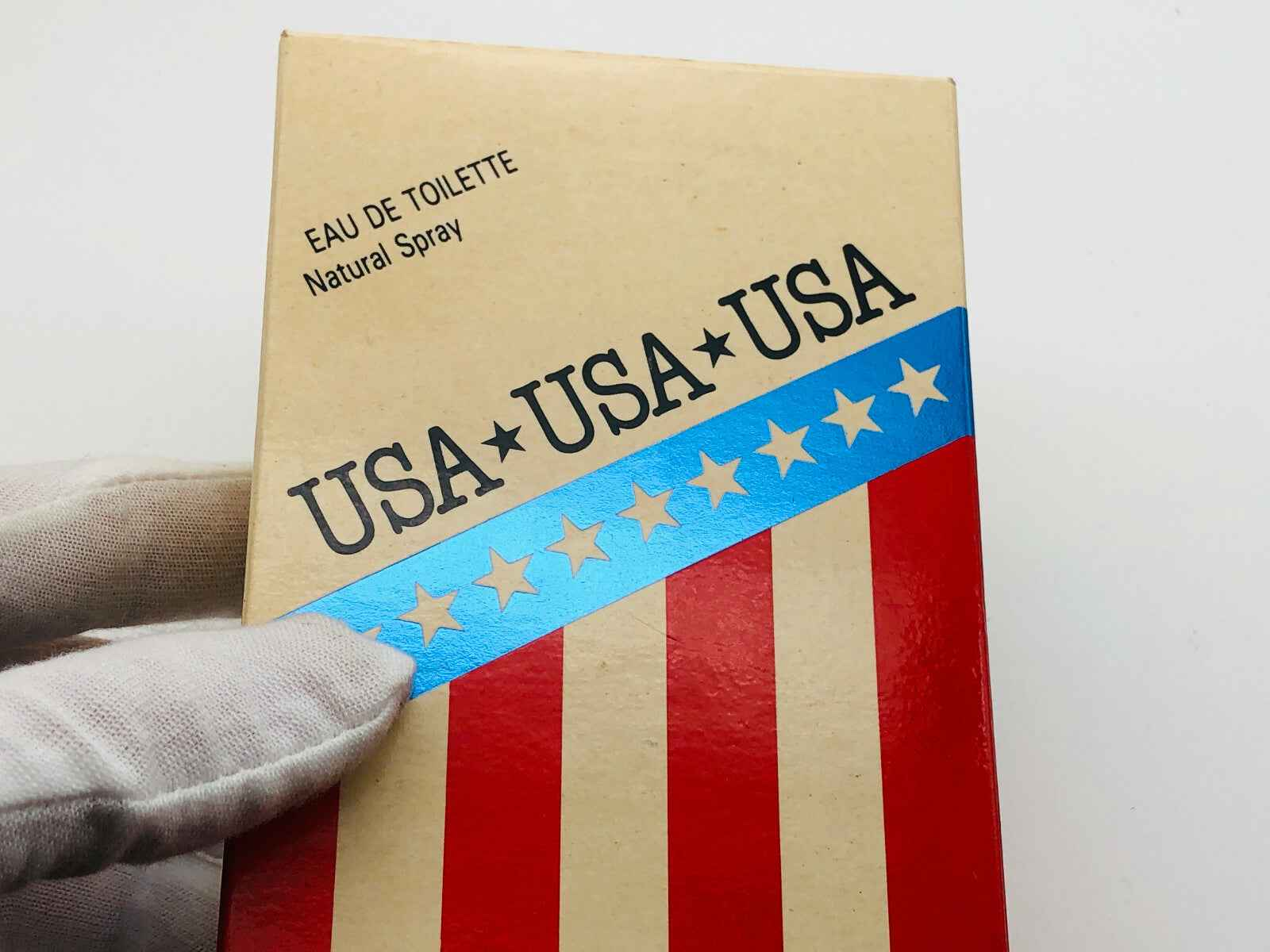 Scatola di profumo Codibel Vintage con design a strisce ispirato agli Stati Uniti