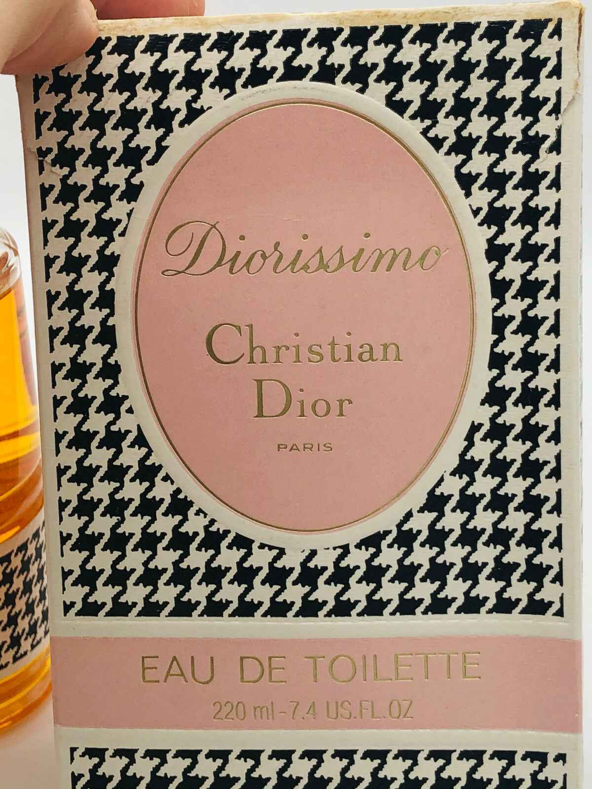 Confezione di Dior Diorissimo Vintage Eau de Toilette da 220 ml con design classico in stile houndstooth