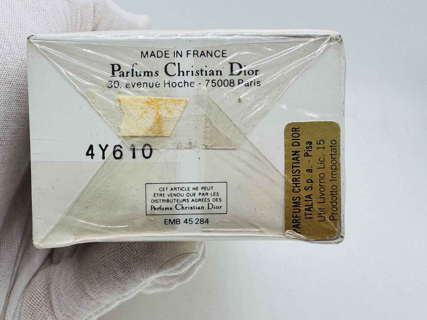 Confezione vintage di Dior Jules con etichetta originale e codice di produzione per collezionisti