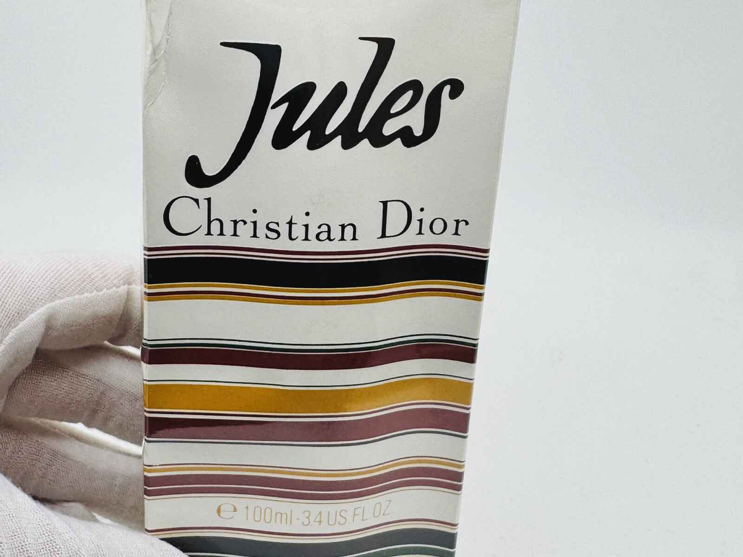 Scatola del profumo Dior Jules Vintage con design colorato e logo Christian Dior