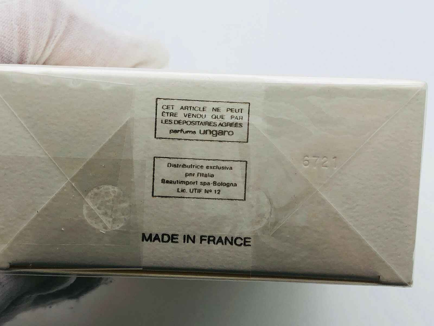 Confezione del profumo Diva Ungaro Vintage con etichetta di origine Made in France