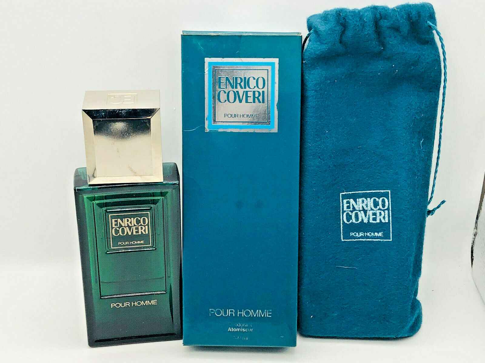 Eau de toilette Enrico Coveri Pour Homme Vintage con flacone verde e scatola elegante