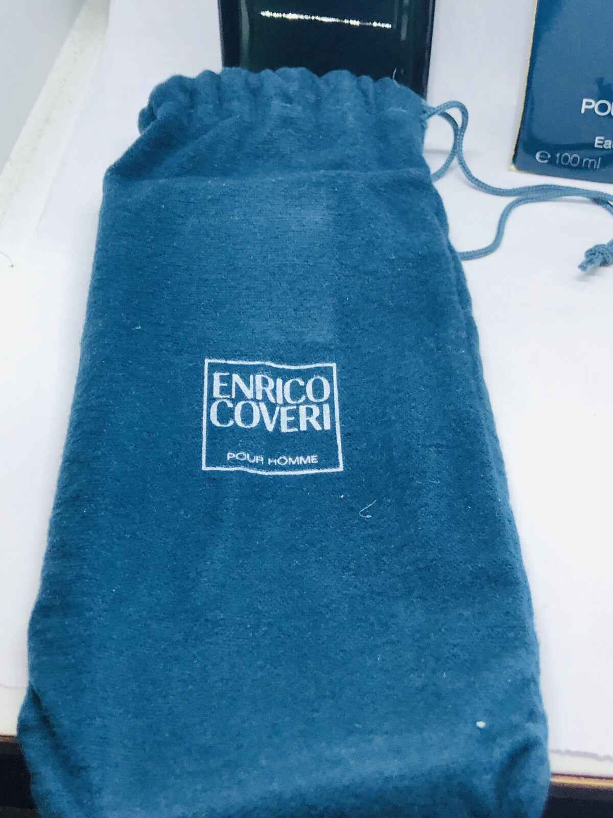 Borsa blu con logo ENRICO COVERI per il profumo Enrico Coveri Pour Homme