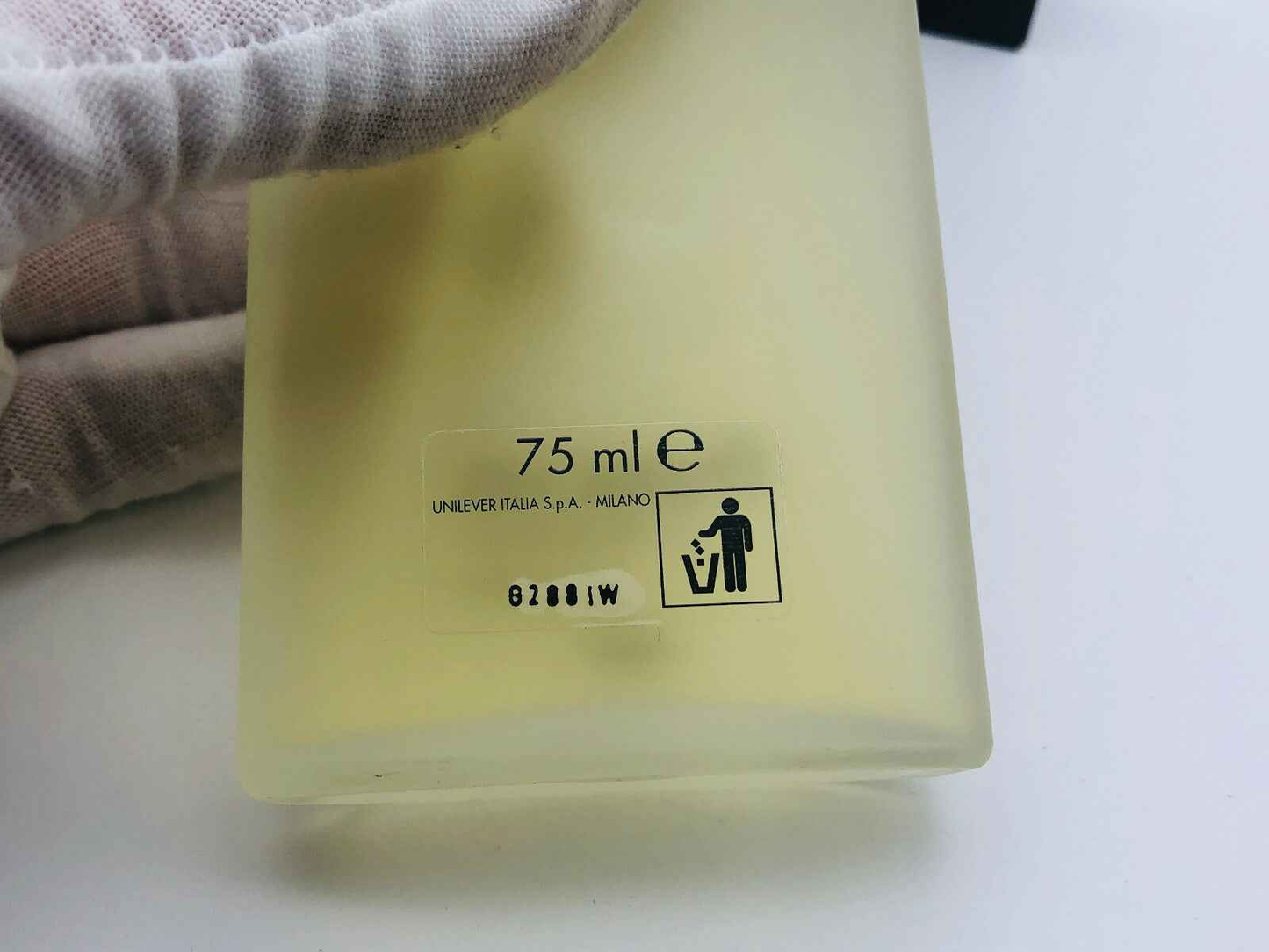 Flacone di profumo Fabergé Patrichs Noir Vintage da 75 ml con etichetta di avvertenza