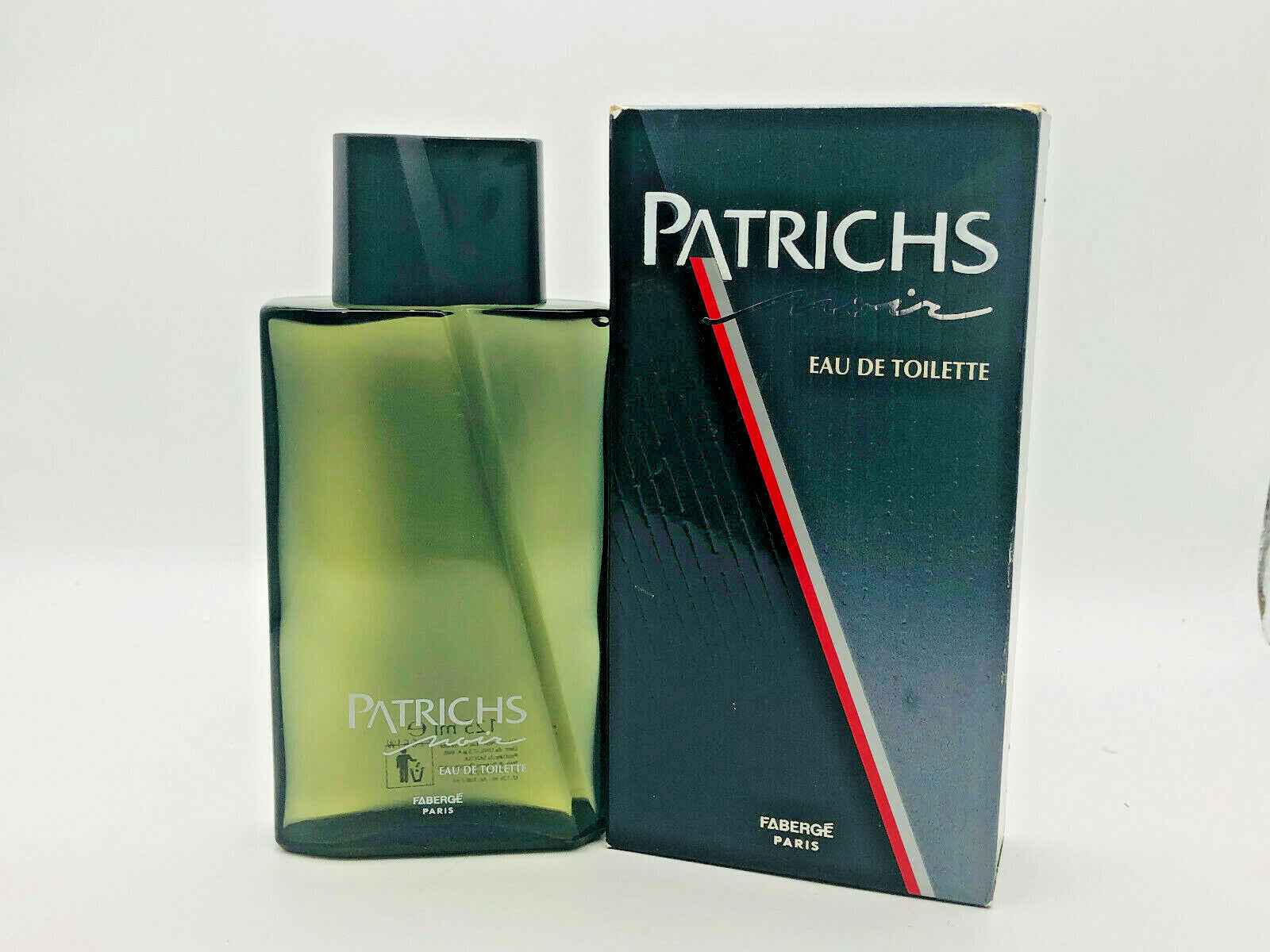 Profumo Patrichs Noir in flacone verde con scatola elegante per uomo, Eau de Toilette Fabergé